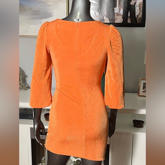 Hello Molly Tale of Love Mini Dress Romantic Long Sleeves Orange 4 NWT - Picture 3 of 7